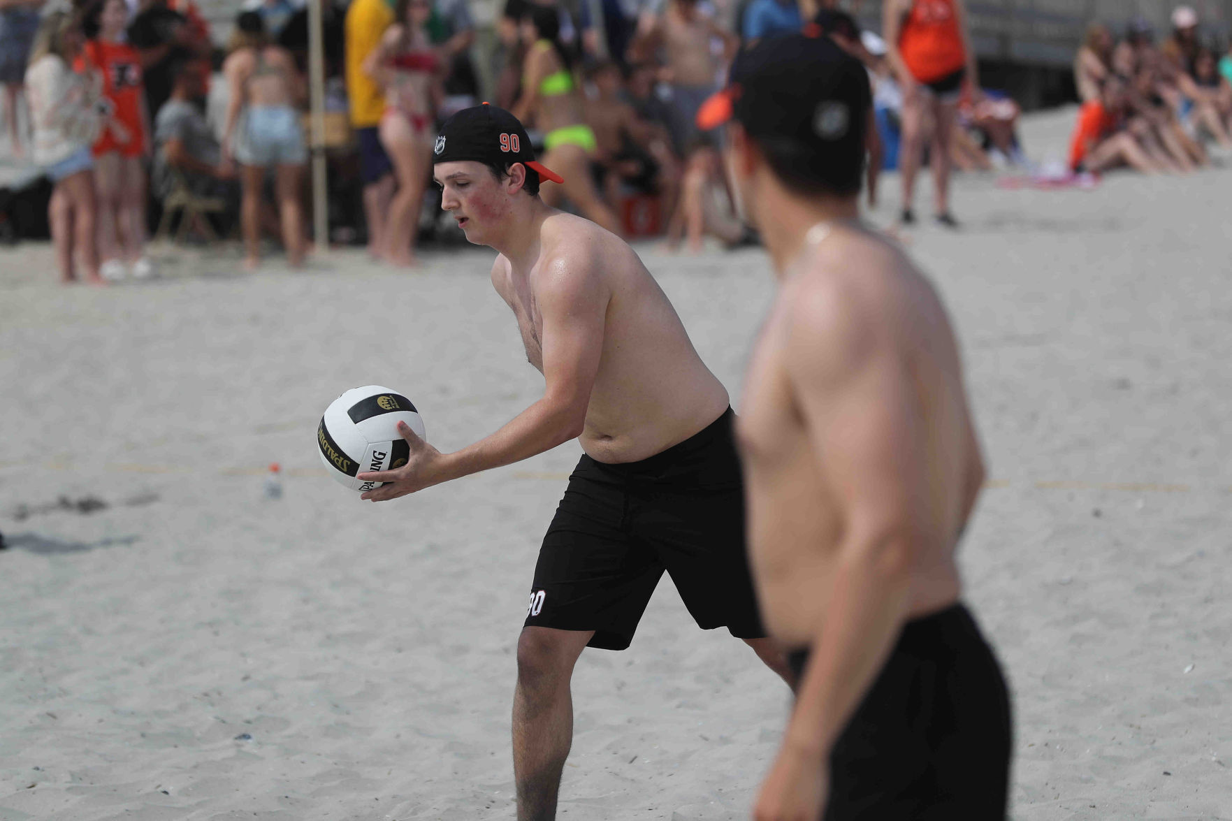 Philadelphia Flyers prospects sign autographs and play volleyball